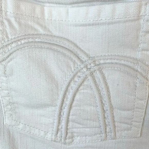 Liz Claiborne Jeans Boyfriend Fit Straight Crop Cuffed Size 10 White Mid Rise - Picture 12 of 16